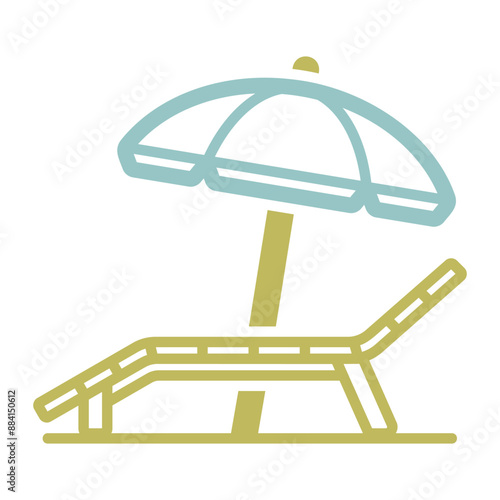Lounger Beach Sunbed Chair vector icon