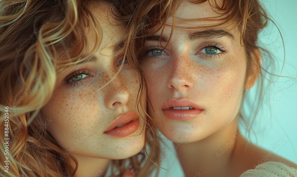Two Caucasian girls secretly gossip about their friend. Two Caucasian girls secretly gossip about their friend.