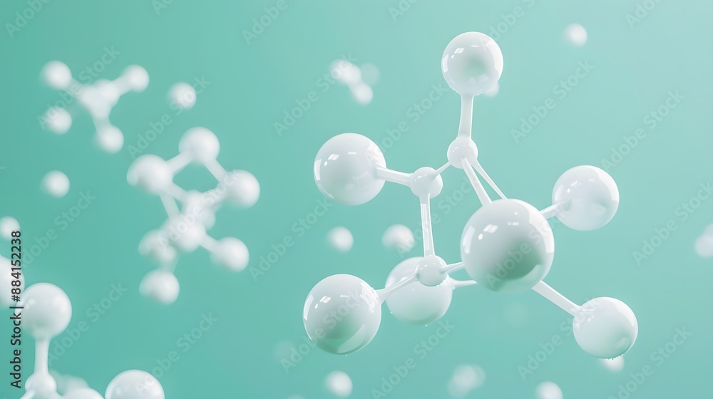 Aspirin Molecule in a Calming Pastel Green Background for Pain Relief Concepts Aspirin Molecule in a Calming Pastel Green Background for Pain Relief Concepts