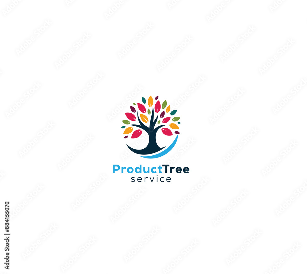 Fototapeta premium Colorful person life tree logo concept