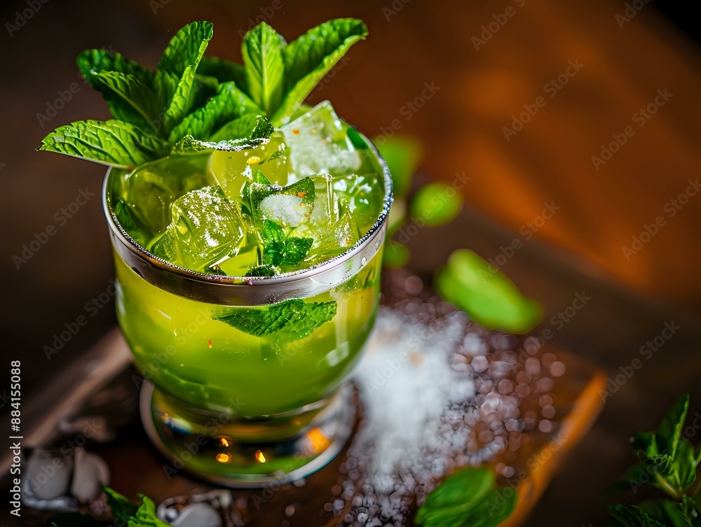 Masterfully Muddled Mint Leaves Create Vibrant Hue Masterfully Muddled Mint Leaves Create Vibrant Hue