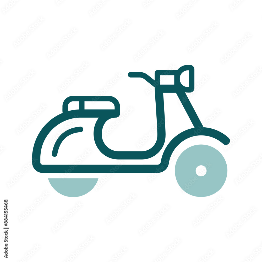 Scooter moped flat vector isolated icon Scooter moped flat vector isolated icon