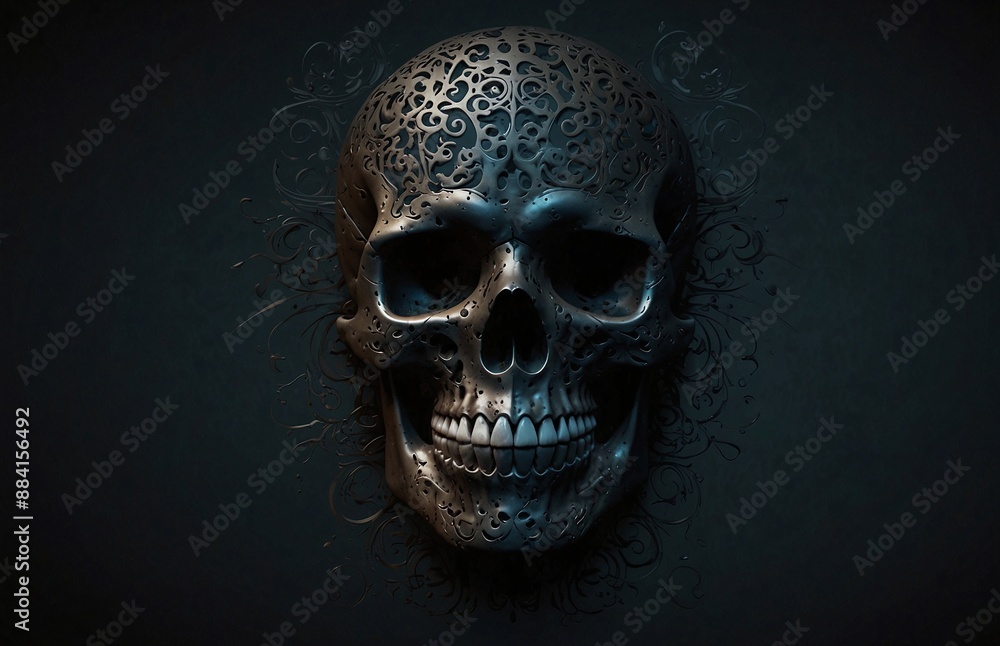 skull on black background. Abstract background skull on black background. Abstract background