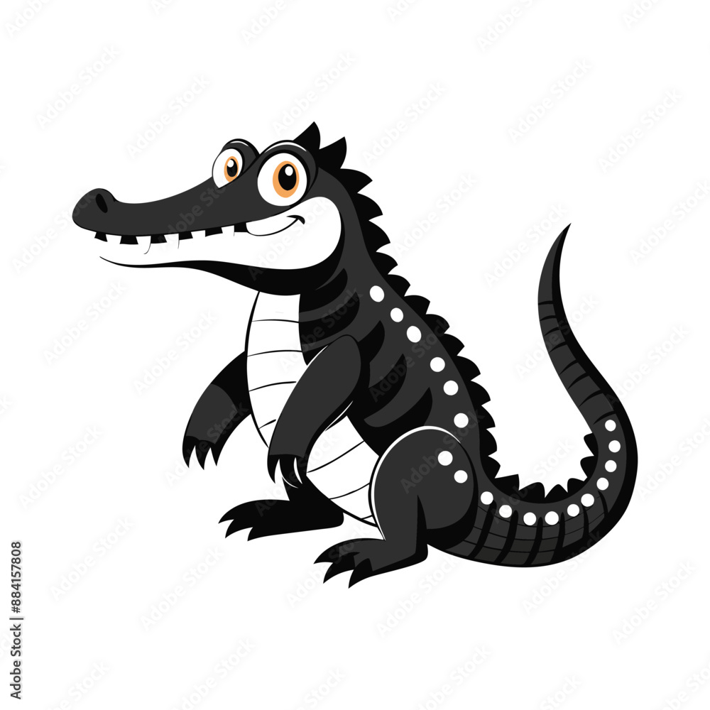 Fototapeta premium Crocodile Silhouette Vector Illustration 