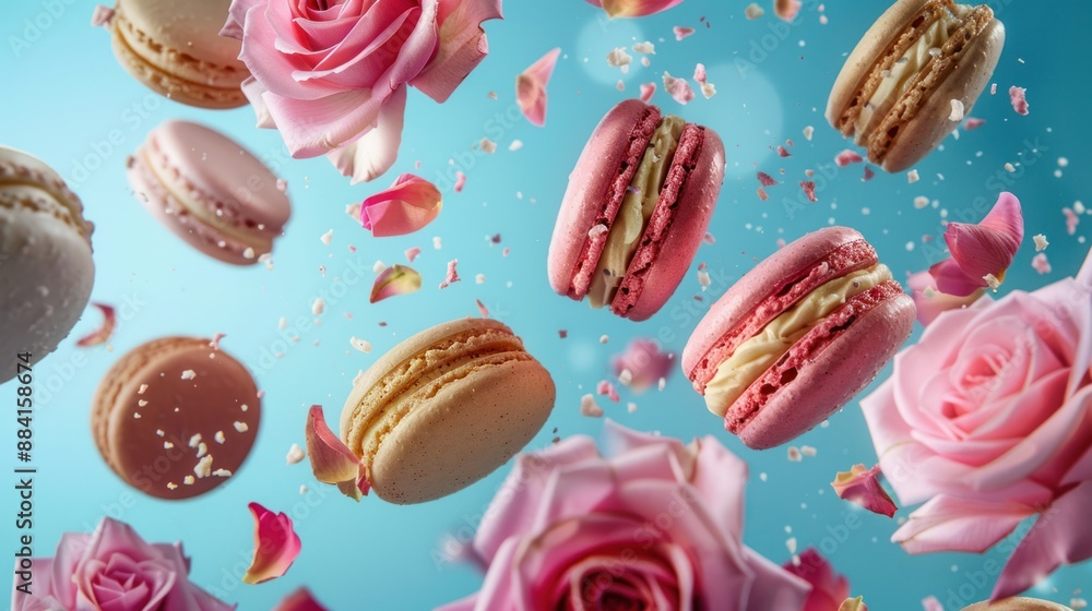 Macarons and Roses in Flight Macarons and Roses in Flight