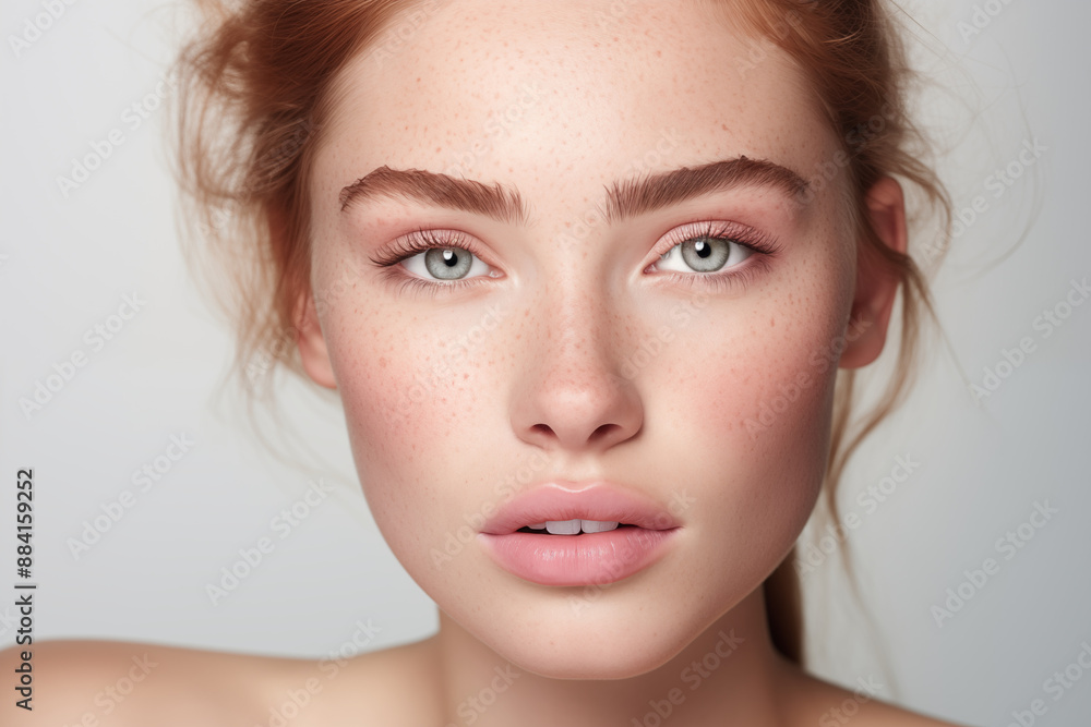 Beauty Woman with Perfect Skin and Natural Glow. Close up portrait of a woman. Generative AI Beauty Woman with Perfect Skin and Natural Glow. Close up portrait of a woman. Generative AI