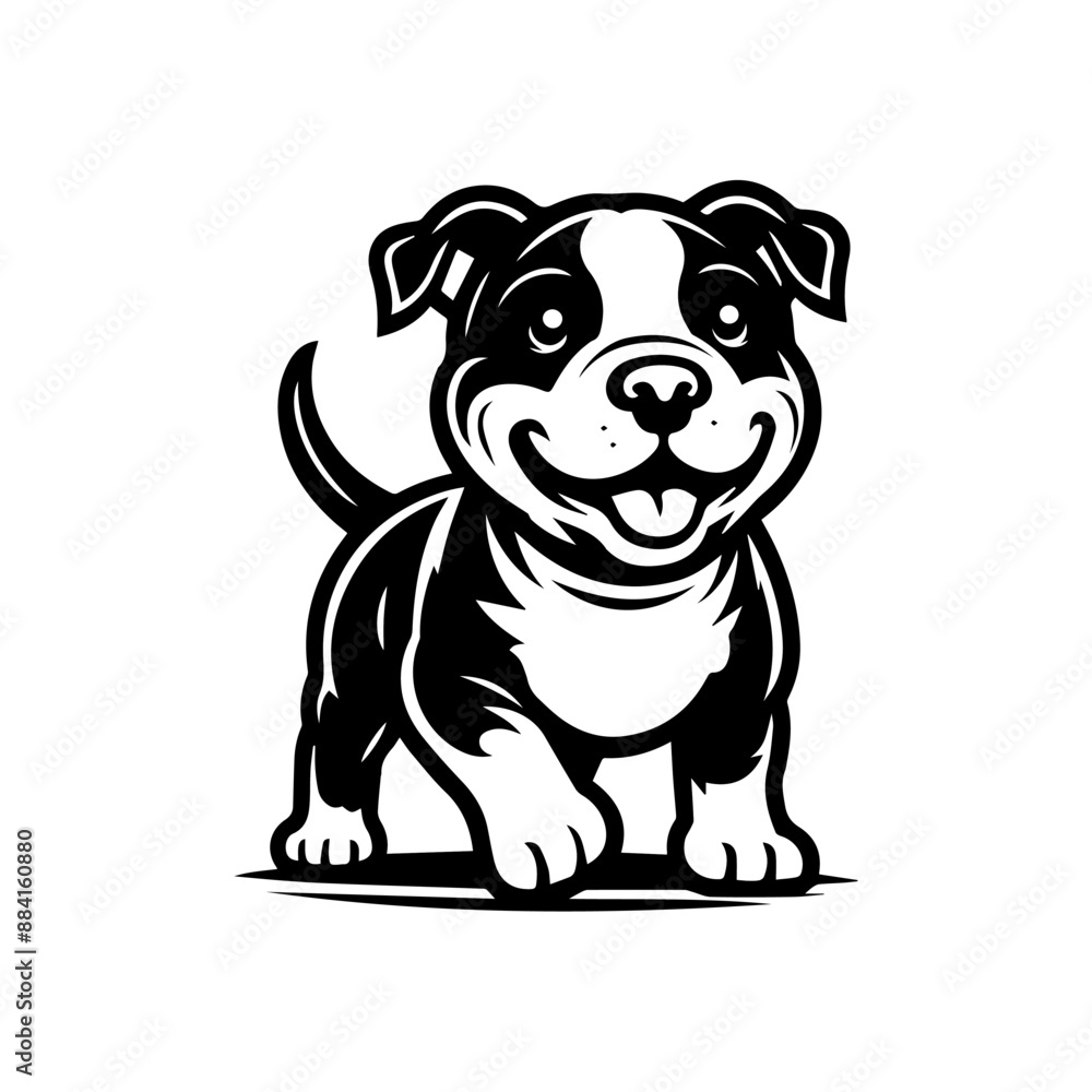 cute pitbull dog logo design cute pitbull dog logo design