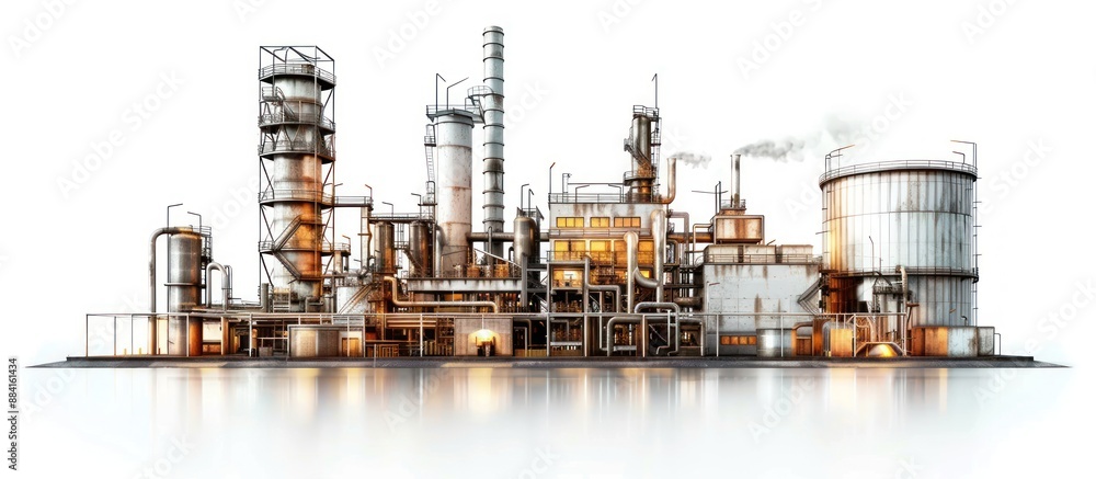 Industrial Complex with Smoke and Reflection Industrial Complex with Smoke and Reflection