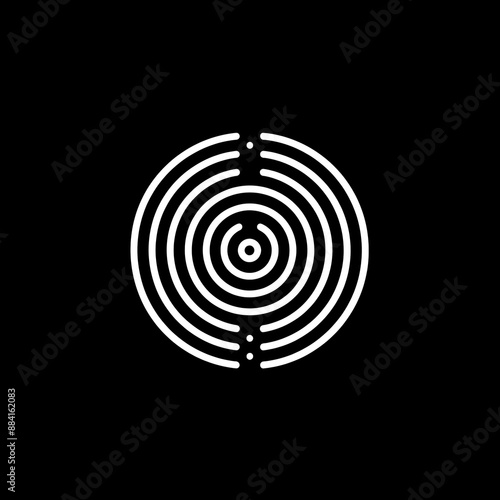 Abstract concentric circles design.