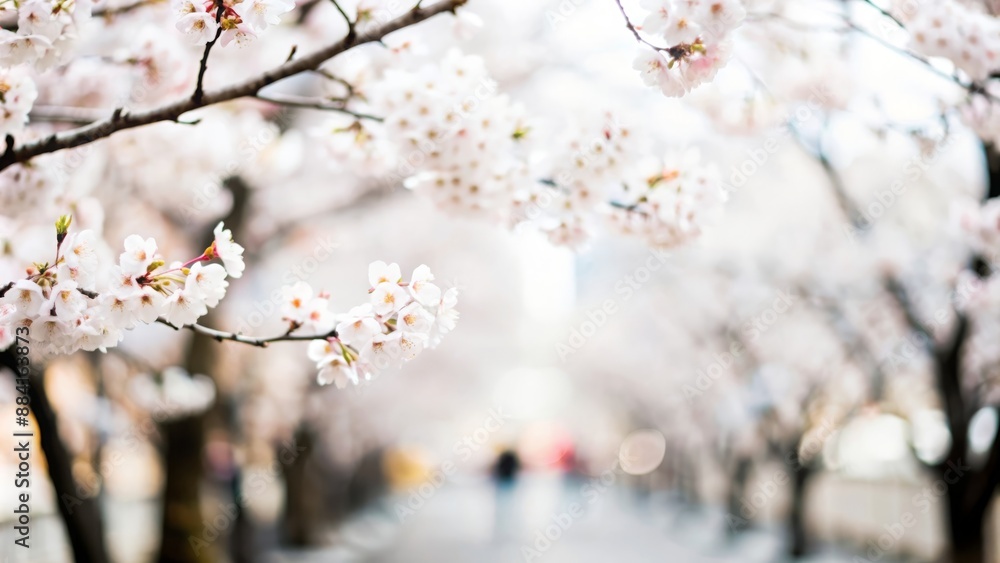 Spring Cherry Blossom Blur - A delicate, blurred background featuring cherry blossom trees in bloom.
Spring Cherry Blossom Blur - A delicate, blurred background featuring cherry blossom trees in bloom.