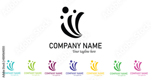 Free Download Professional Logo Design Vector Set in Eight Vibrant Color Combinations - GFXLoad