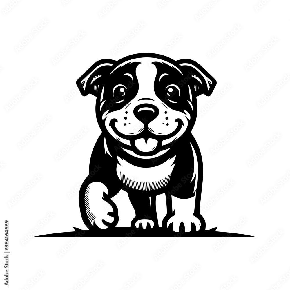 Fototapeta premium cute pitbull dog logo design