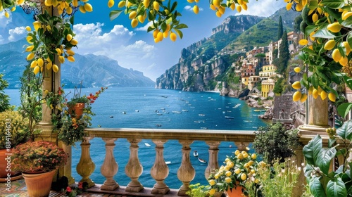 Lemon Trees and Idyllic Lake View from Mediterranean Balcony