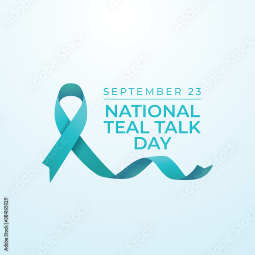 Teal Talk Day vector design template good for celebration usage. Teal Talk Day design. Vector ribbon. Flat design. eps 10.