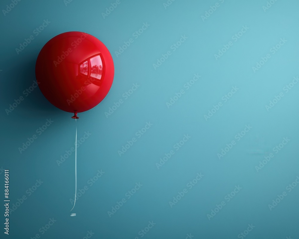 Create a high-quality photograph of a single red balloon floating in a clear blue sky, with plenty of negative space. Create a high-quality photograph of a single red balloon floating in a clear blue sky, with plenty of negative space.