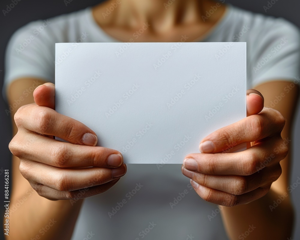 Create a high-quality photograph of a pair of hands holding a blank piece of paper, with ample negative space for adding text. Create a high-quality photograph of a pair of hands holding a blank piece of paper, with ample negative space for adding text.