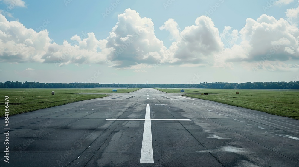 Fototapeta premium Runway at an Airport in Summer