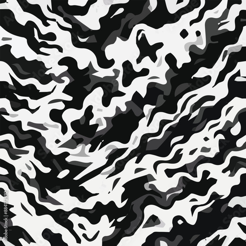 black and  white camouflage pattern