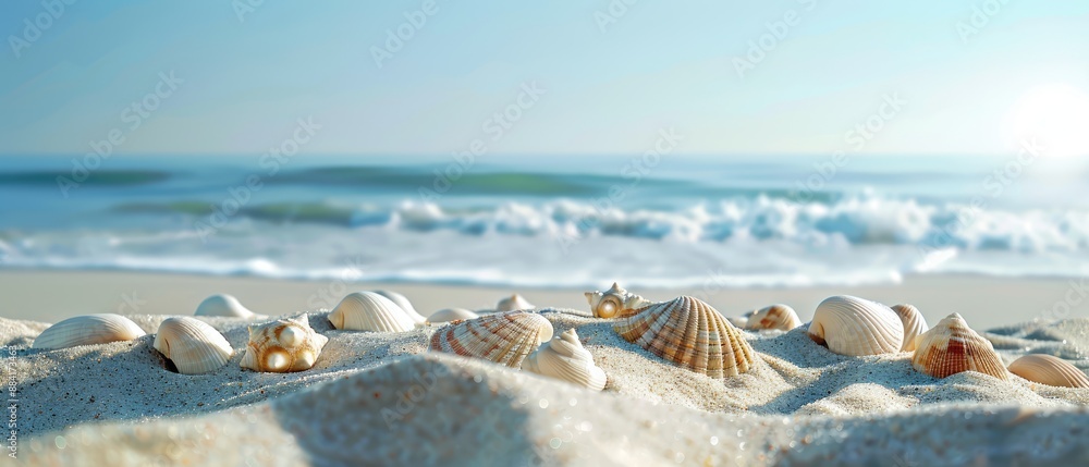 Beachy Keen, beach sand dune and shell fragments landscape with ample copy space, a fun and playful atmosphere Beachy Keen, beach sand dune and shell fragments landscape with ample copy space, a fun and playful atmosphere