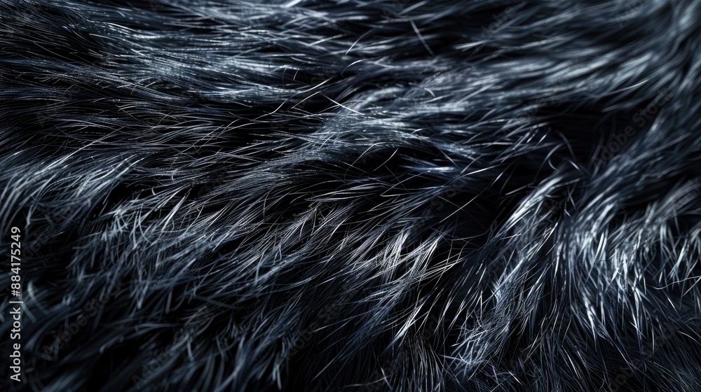 Naklejka premium Spikey dark animal fur contrasting with a light backdrop