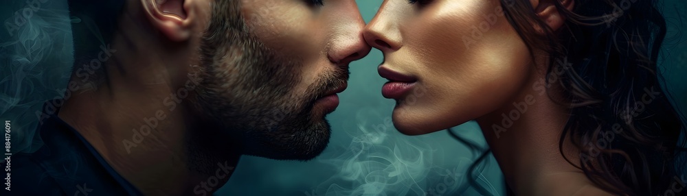 Obraz premium Passionate Embrace of Intense Romance Emotions and Expressions