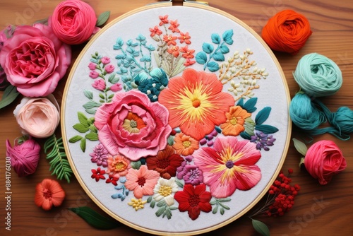 Crafting Creativity - Embroidery Kit with Hoop, Fabric, and Colorful Threads for DIY Projects