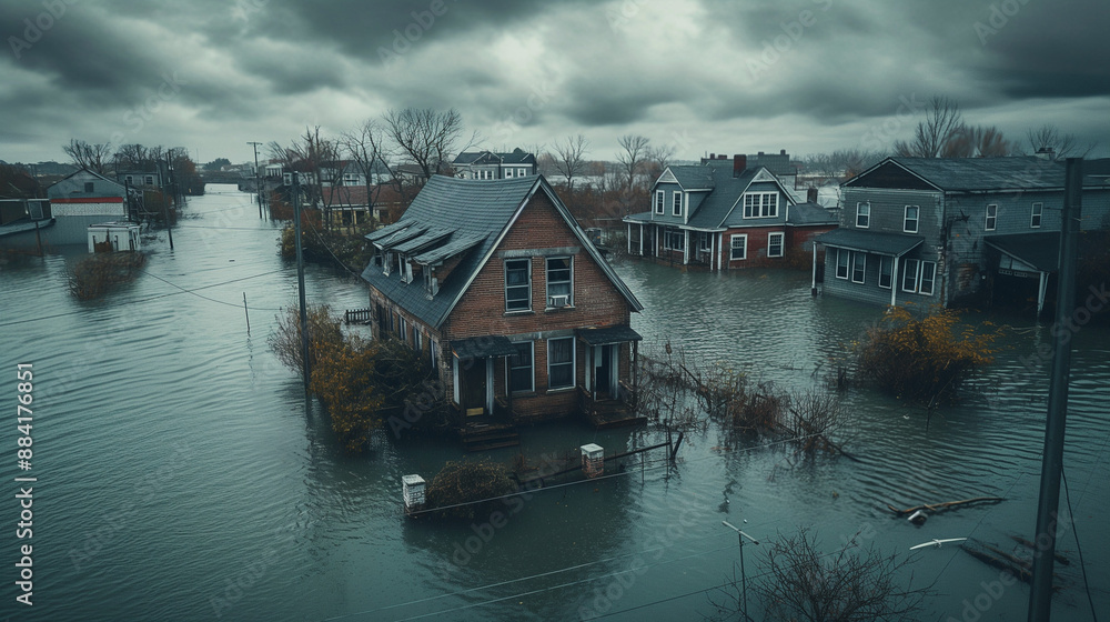Fototapeta premium flooded city due to flood Отправить отзыв Боковые панели История Сохраненные
