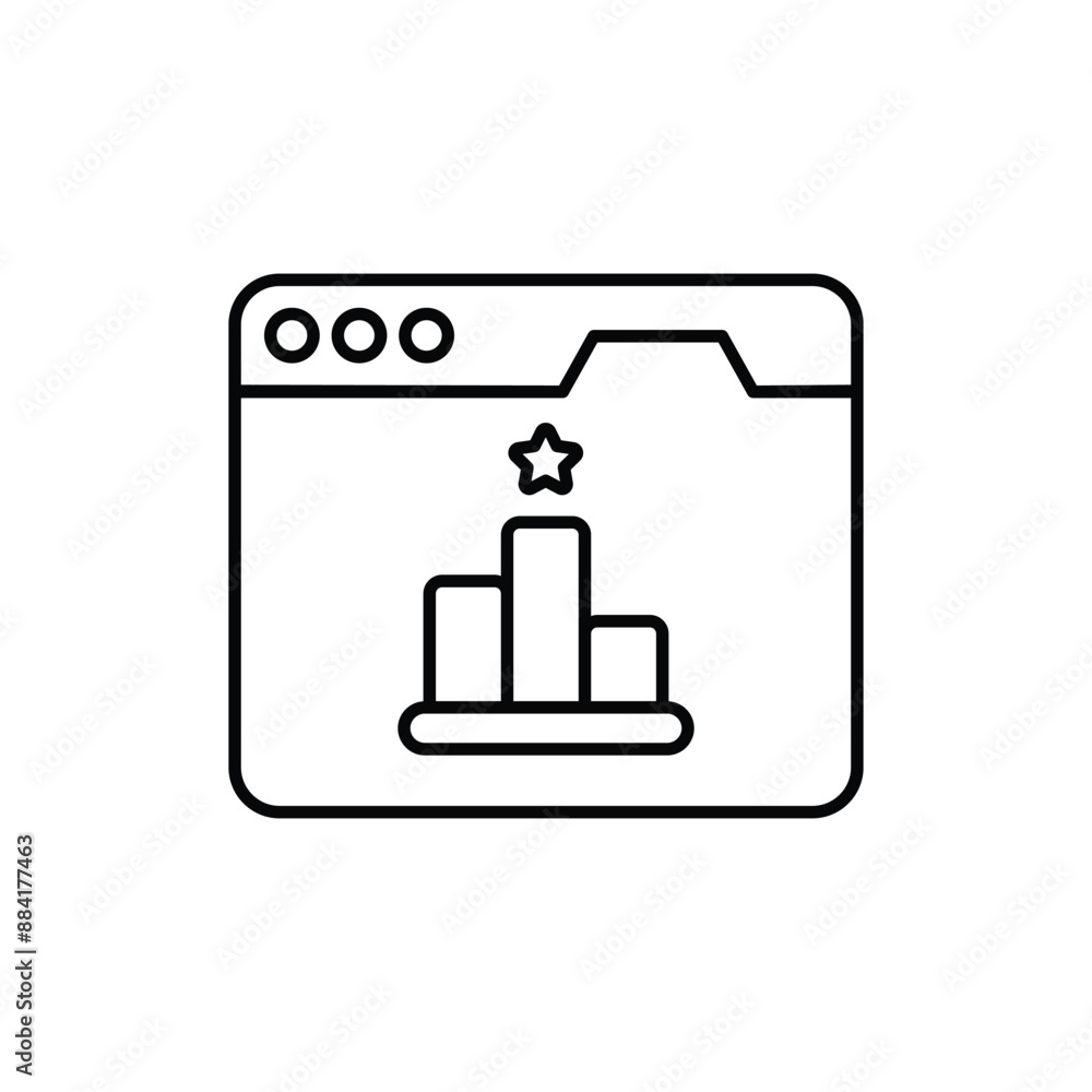 ranking line icon with white background vector stock illustration