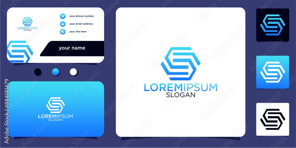 collection of initials letter S abstract monogram with gradient colors business card vector design logo collection of initials letter S abstract monogram with gradient colors business card vector design logo
