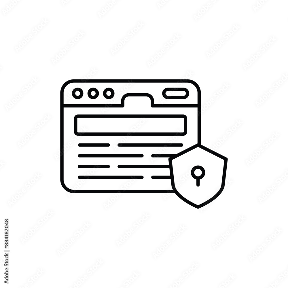 web security line icon with white background vector stock illustration web security line icon with white background vector stock illustration