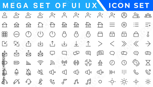Mega set of ui ux icon set, user interface iconset collection.