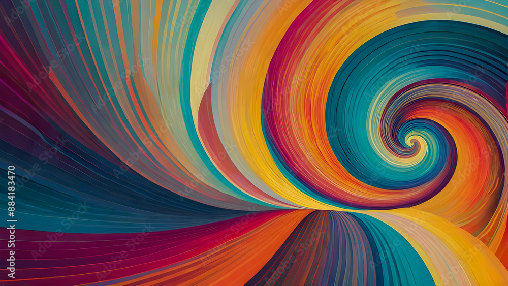 Fototapeta premium Abstract Time Warp - Swirling Color Vortex with Distorted Shapes