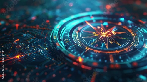 The digital compass: A strategic explorer for businesses, Vision crisis, Mission path, Agency creative, Digital strategy, Market decision, Achievement strategy, Financial stock, Company vision 