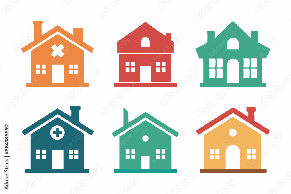 House icon set, Collection home icons. Set of real estate objects and houses black icons isolated on white background. Vector illustration.
House icon set, Collection home icons. Set of real estate objects and houses black icons isolated on white background. Vector illustration.