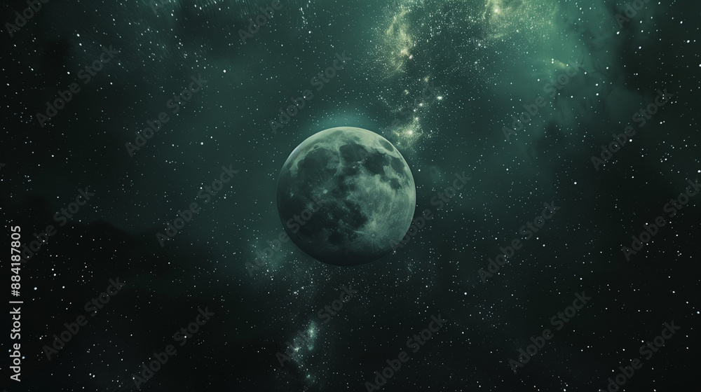 scene with space, blue sky with clouds, A fantastic night sky, nostalgic, cosmic, planet, aesthetic space background 