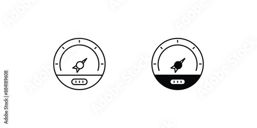 speedo meter set icon with white background vector stock illustration