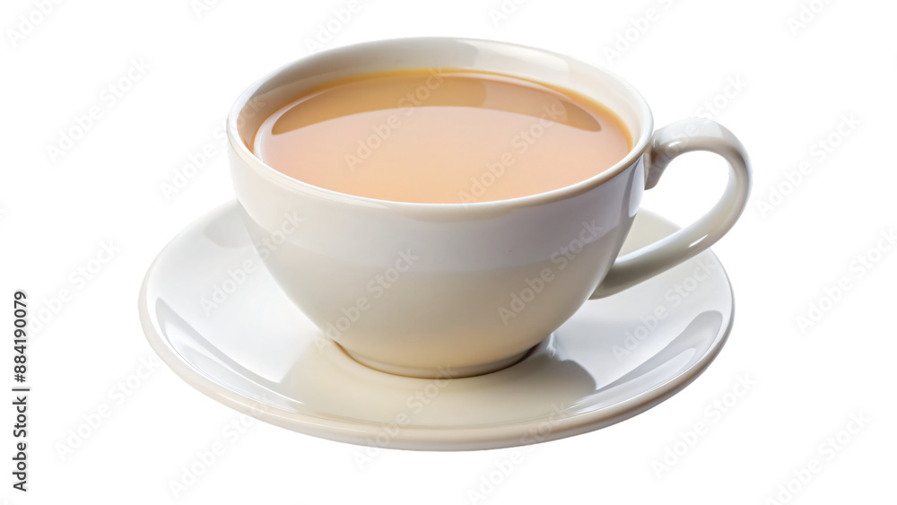 Cup of Milk Tea on Saucer Cup of Milk Tea on Saucer