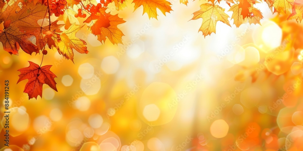 Abstract autumn background from falling orange leaves. Copyspace, place for text Abstract autumn background from falling orange leaves. Copyspace, place for text