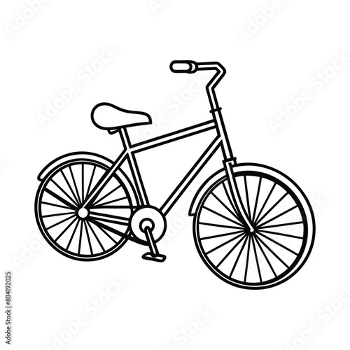 bike on white background. motorcycle line art, print ready design vector