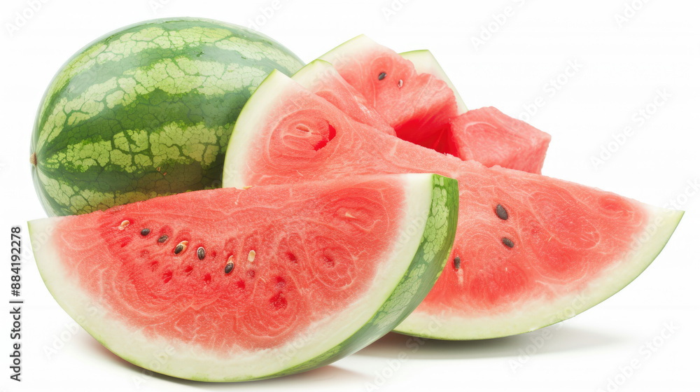 A watermelon on white background A watermelon on white background