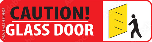 Glass door warning notice sign vector.eps
