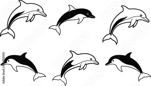 Dolphin  Silhouette Vector Illustration