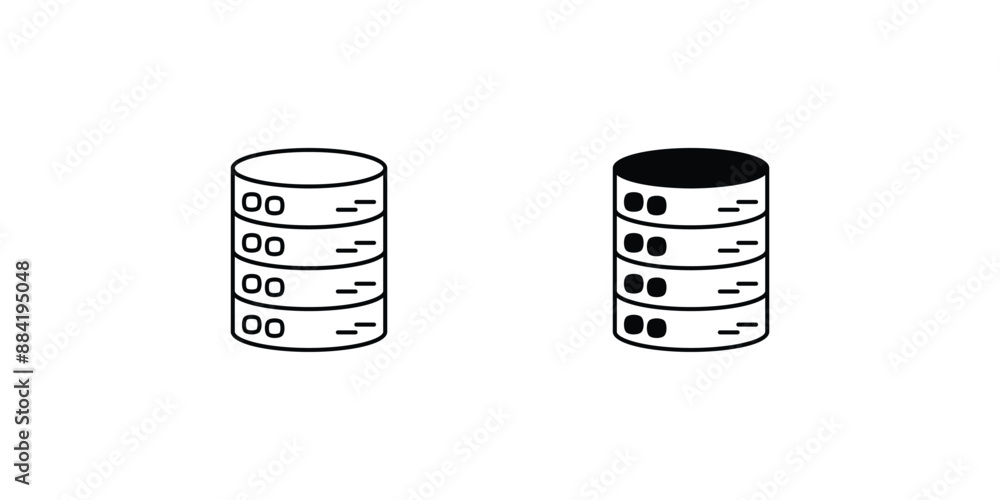 database set icon with white background vector stock illustration database set icon with white background vector stock illustration