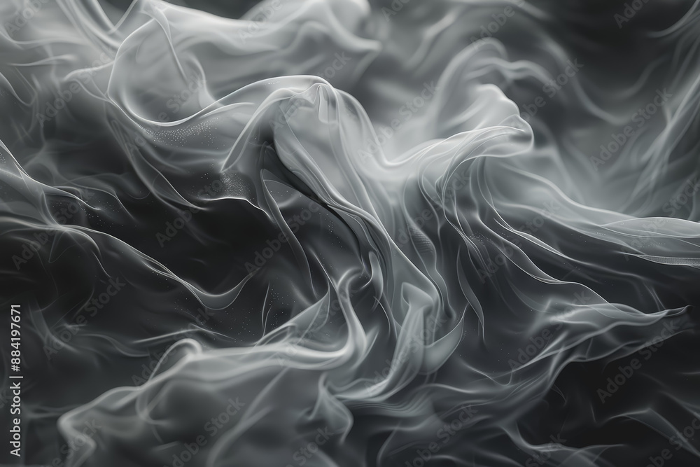 Fototapeta premium A chaotic tangle of lines forming an abstract, textured surface in dark grey and black.