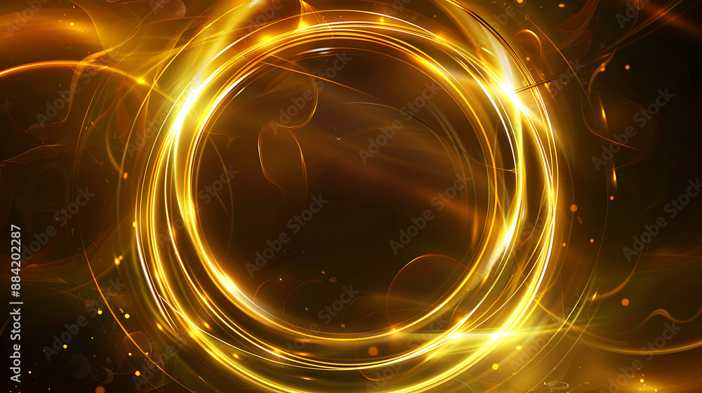 Golden Luminescence: Abstract Radiant Rings Golden Luminescence: Abstract Radiant Rings