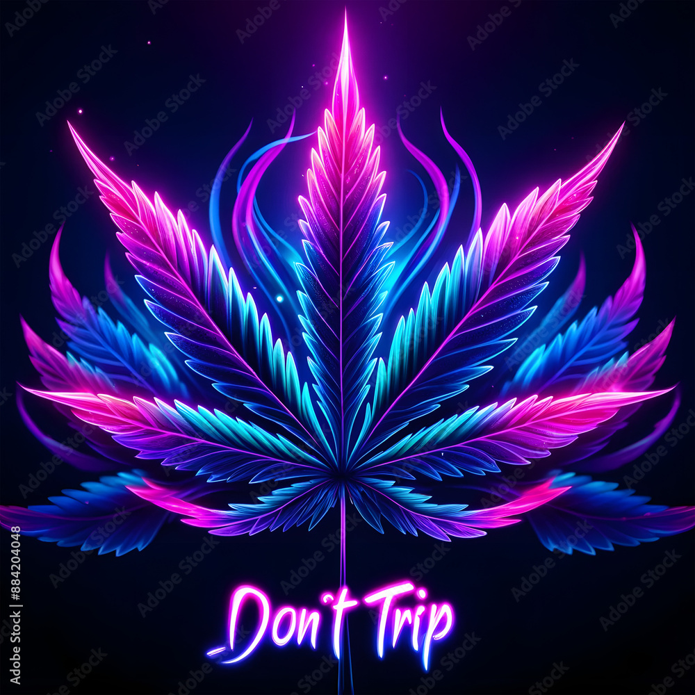 Neon Glowing Cannabis Leaf in Vibrant Colors
Neon Glowing Cannabis Leaf in Vibrant Colors