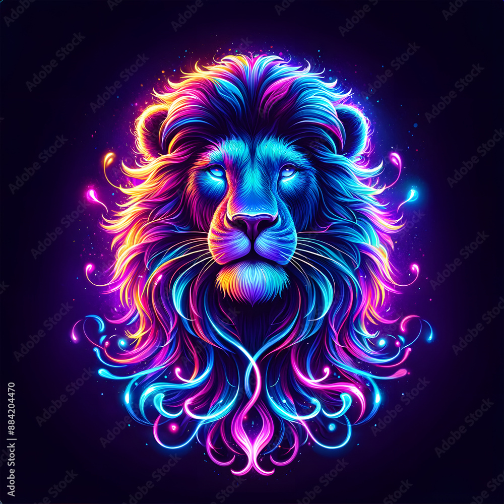 Neon Glowing Lion with Vibrant Colors
Neon Glowing Lion with Vibrant Colors