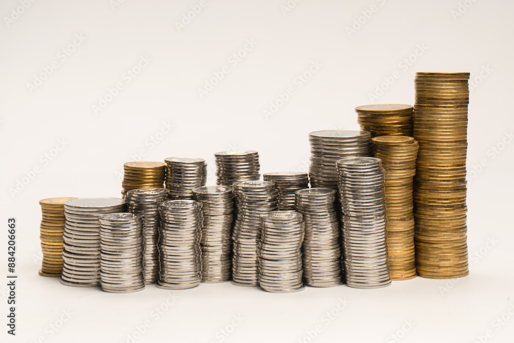 Pile of coins isolated on a white background. Pile of coins isolated on a white background.