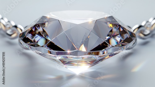 Diamond logo, shiny white background