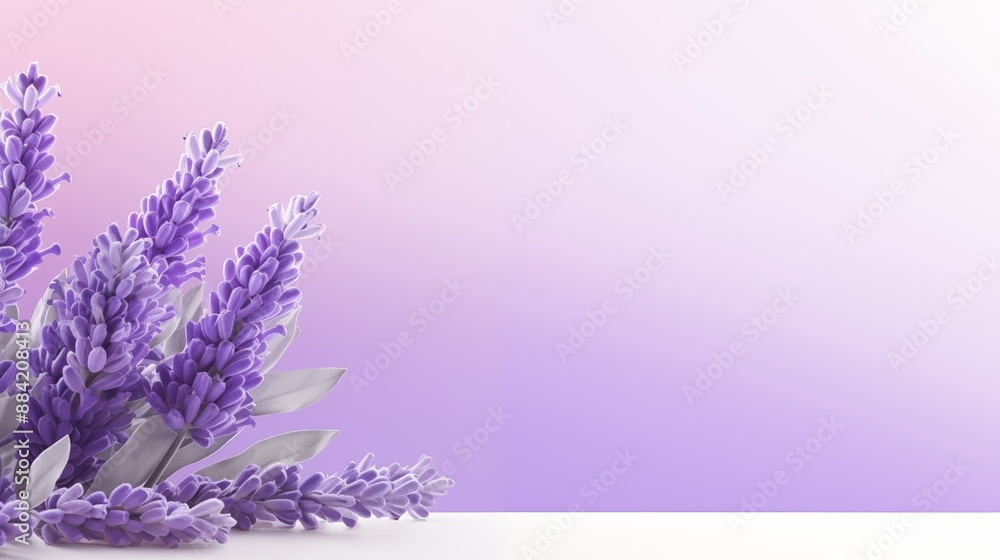 Illustration of Lavender Flowers Against a Pastel Gradient Background Illustration of Lavender Flowers Against a Pastel Gradient Background